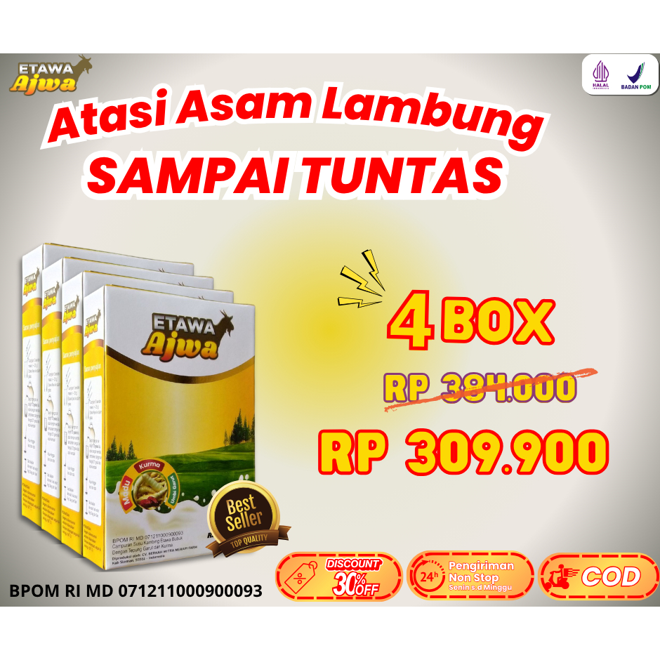 

4 Box Etawa Ajwa untuk anda yang memiliki masalah lambung