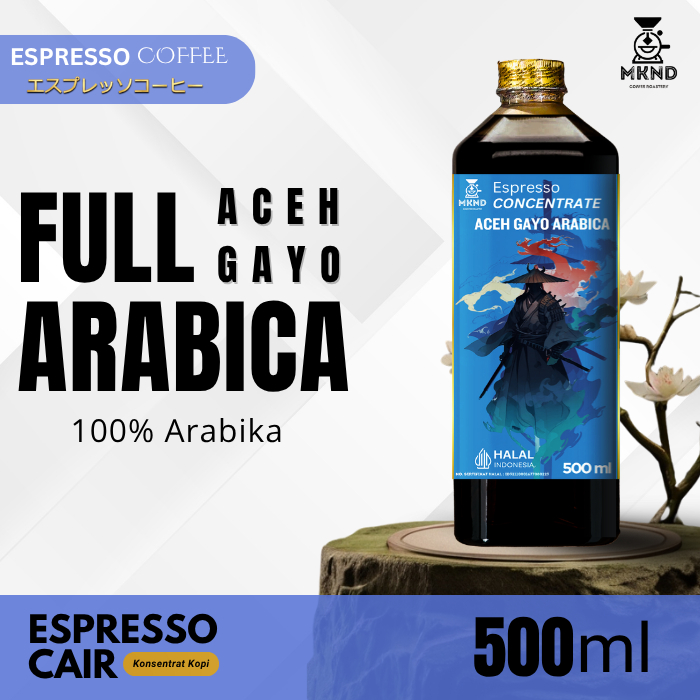 

MKND COFFEE ROASTERY - Kopi Arabika Aceh Gayo Espresso Cair 500ML | Konsentrat Kopi Espresso Medium Dark Roast