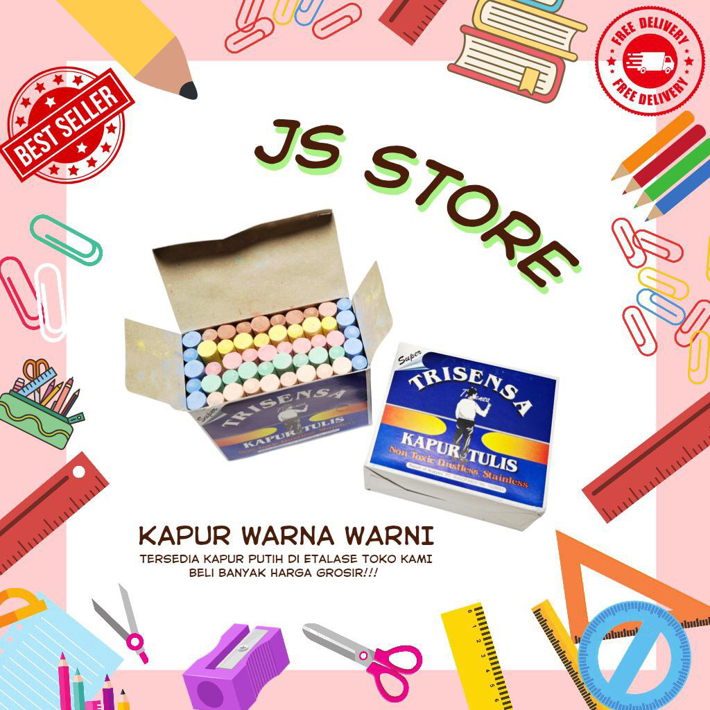 

(50 Batang ) Kapur Tulis Warna Warni Trisensa Per Pak
