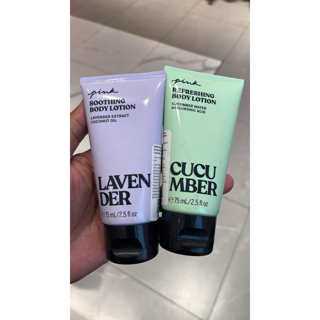 VS Victoria's Secret Pink Lavender Vitamin E Soothing Body Lotion 75ml Cucumber Refreshing Body Loti