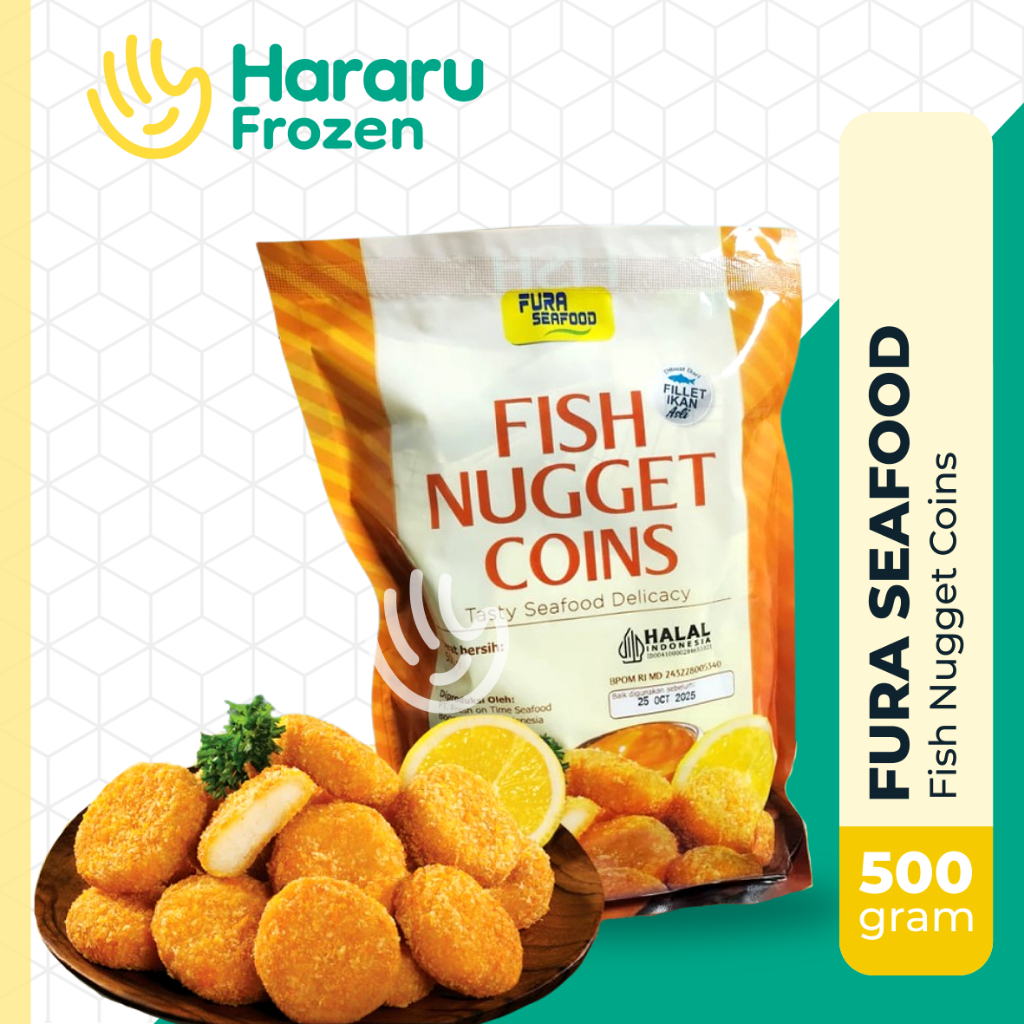 

Fura Seafood Fish Nugget Coins Naget Ikan Bentuk Koin 500 gram