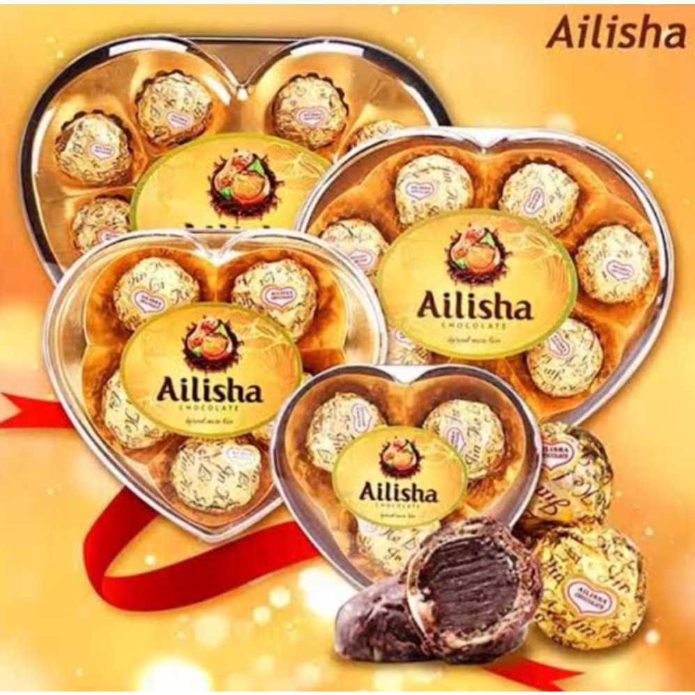 

AILISHA Wafer Ball Chocolate Heart Shape Box Cokelat Bola Wafer Kemasan Love