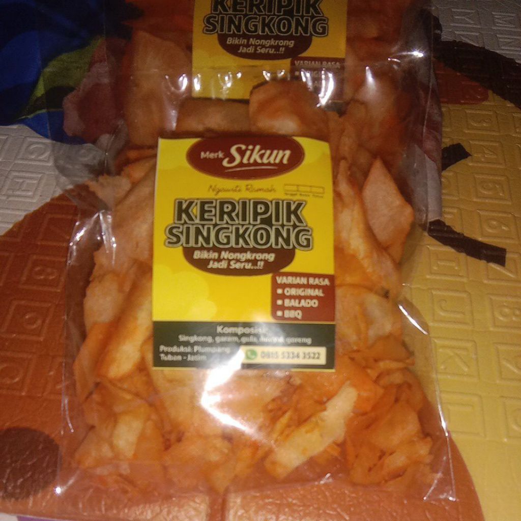 

keripik singkong balado pedas kemasan 100gr merek SI KUN