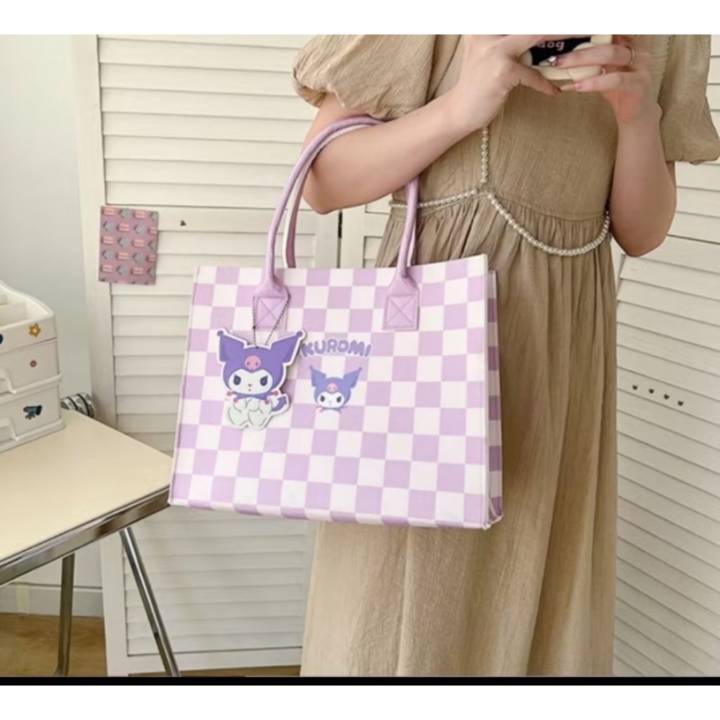 Tote bag kuromi tas tenteng kuromi tas wanita karakter kuromi tas jinjing kuromi