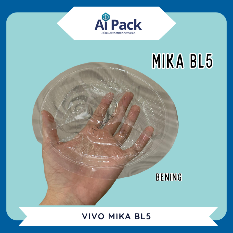(ISI 100 BIJI) VIVO Mika BL5 / Mika Plastik Bulat Telur Bening / Wadah Sekat 5 Bakul Besek Standard 