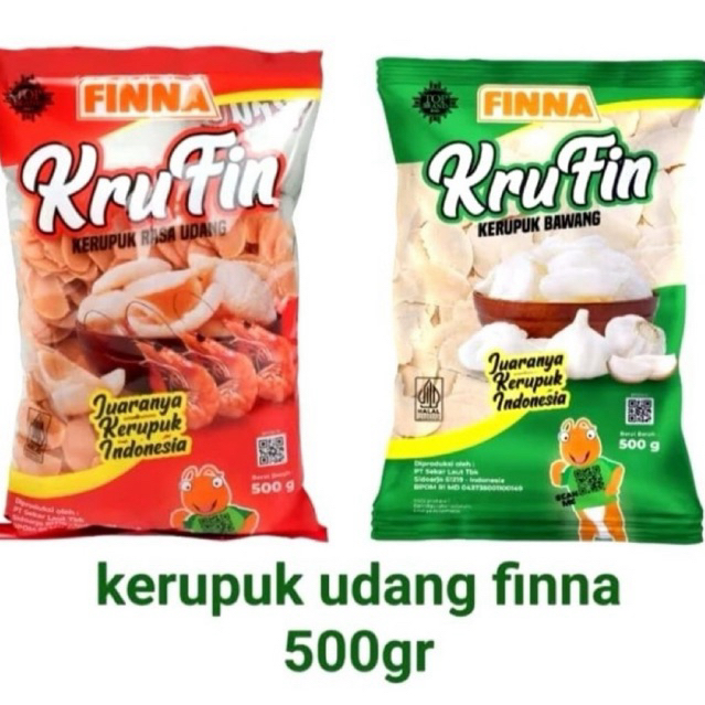 

kerupuk FINNA Krufin mentah kemasan 500gr ada 2 varian rasa