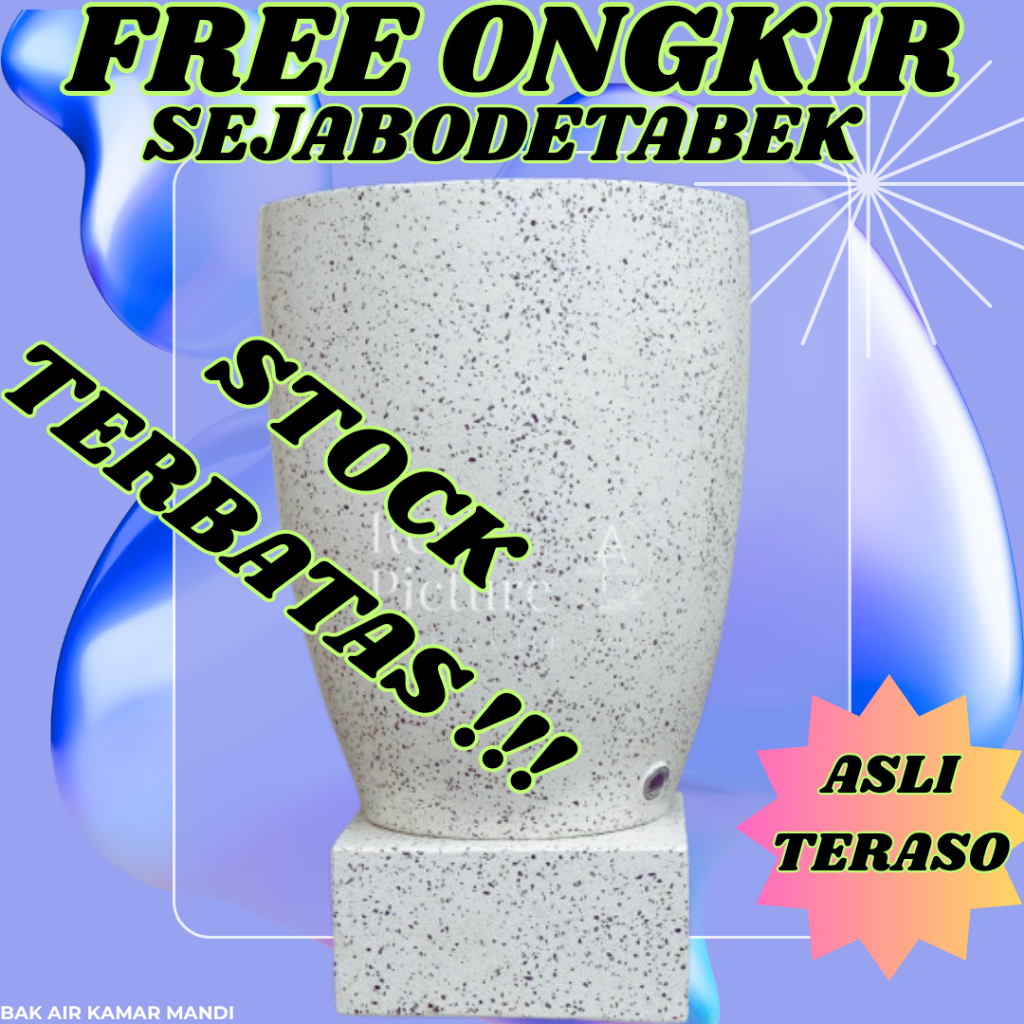 BAK AIR KAMAR MANDI KERAMIK | BAK MANDI TERAZZO | TIPE UIN JOGJA BATU HITAM | BAKAIRKAMARMANDI