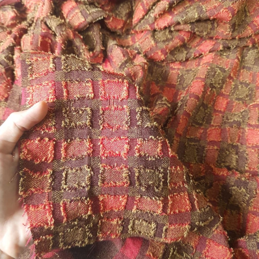 kain jaguard emboss - Harga/0,5m - kain jaguard import - kain jaguard rubiah - bahan jaguard meteran