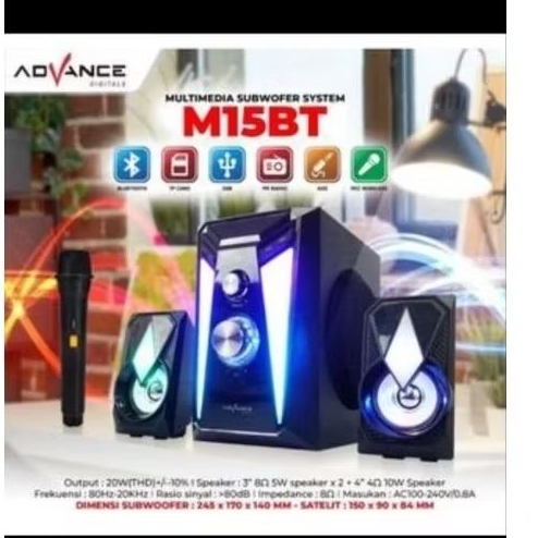 Speaker Advance M15bt Meeting Bluetooth Plus Mic Wireless Karaoke pengajian senam Gitar / M 15 Bt / 