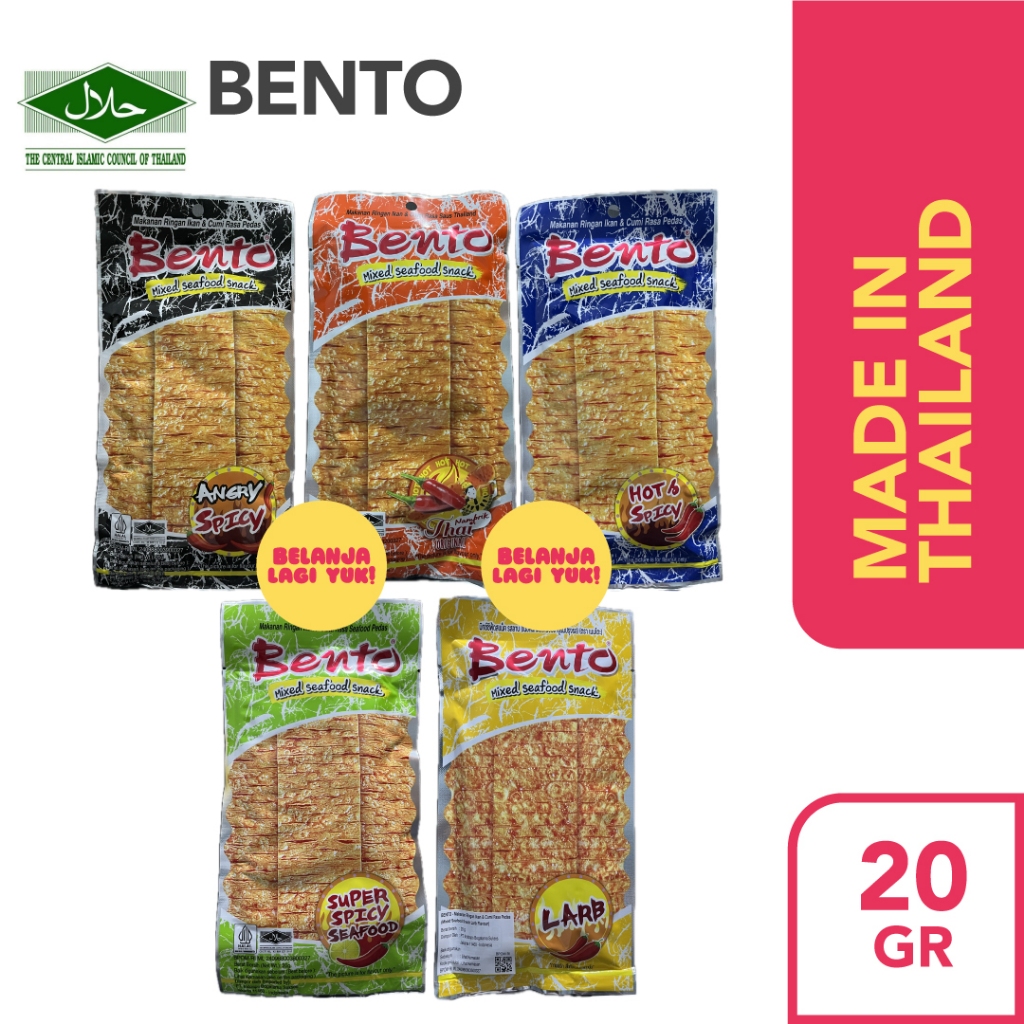 

BENTO SQUID SEAFOOD THAILAND SNACK HOT&SPICY / SUPER SPICY / LARB / ANGRY SPICY ori THAILAND HALAL