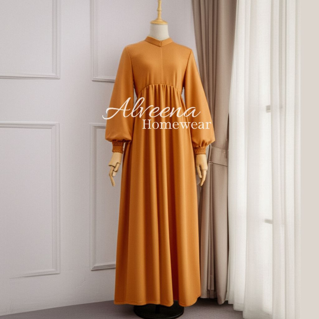 Gamis Crinkle Airflow Lengan Balon