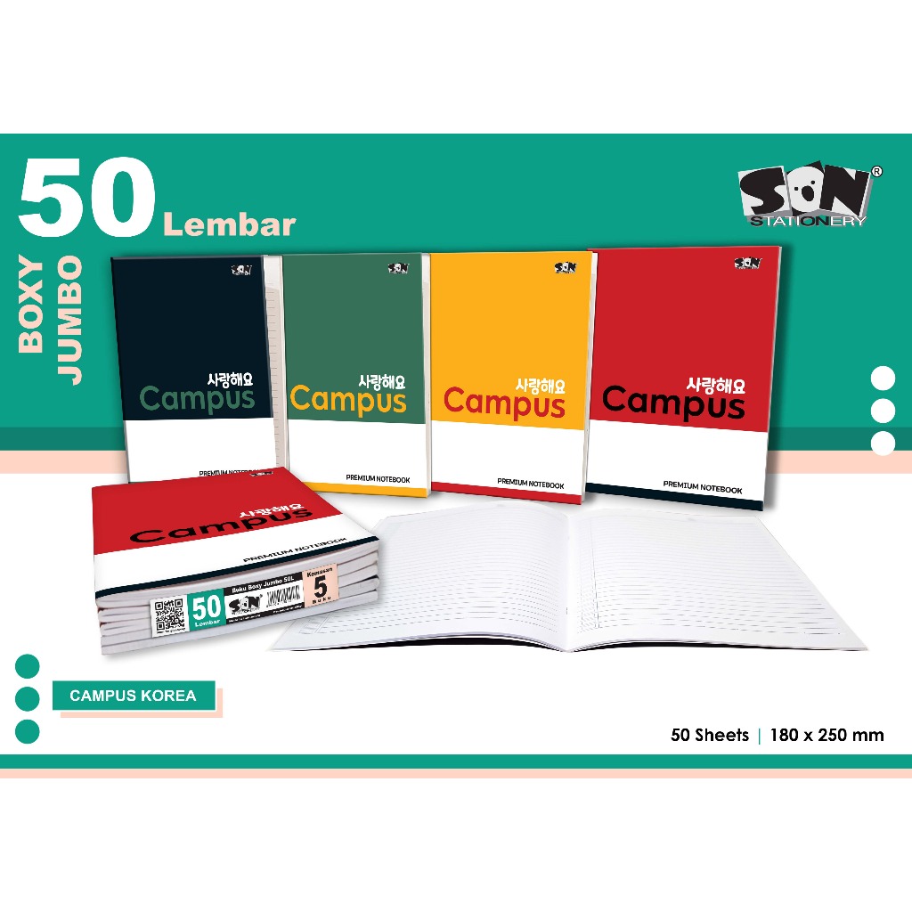 

Book | Buku Tulis Boxy Son Campus Korea 50 Lembar (10PCS)