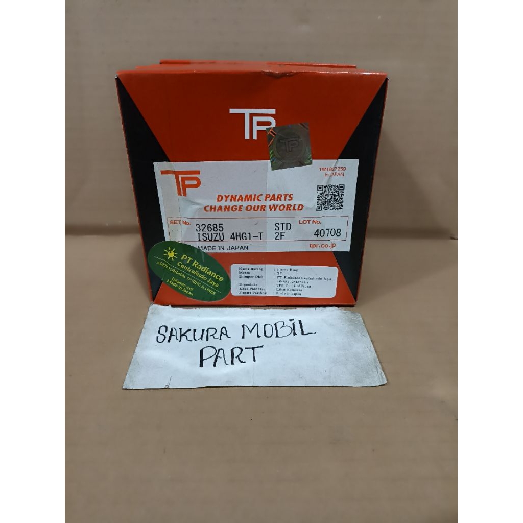 RING SEHER PISTON ISUZU ELF NKR71 NKR 71 TP JAPAN