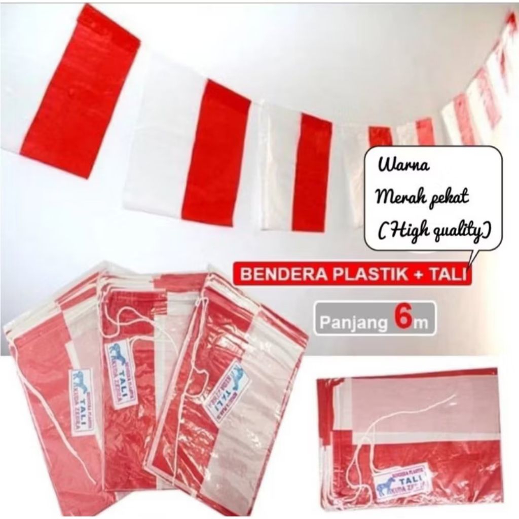 Bendera Plastik Bendera Mini Bendera Merah Putih isi 40 lembar