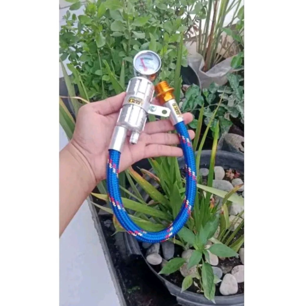 Tutup oli tabung hawa cnc indikator tekanan modifikasi motor Smash shogun 125