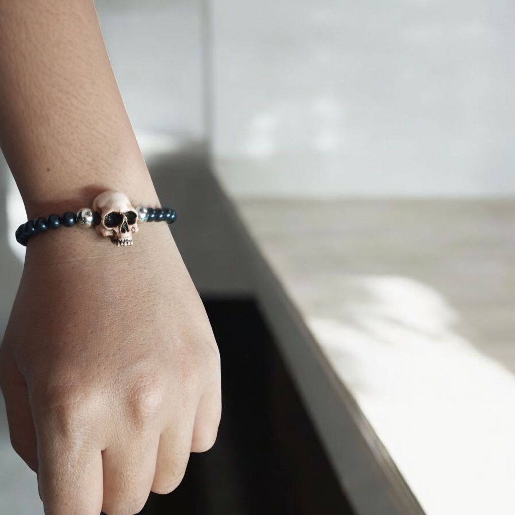 Gelang tengkorak manik / skull / resin tengkorak
