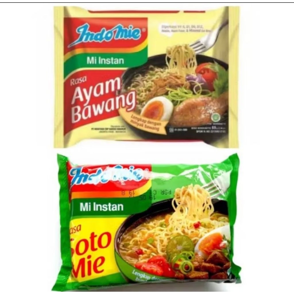 

Indomie kuah 85gr rasa ayam bawang dan soto mie #indomie