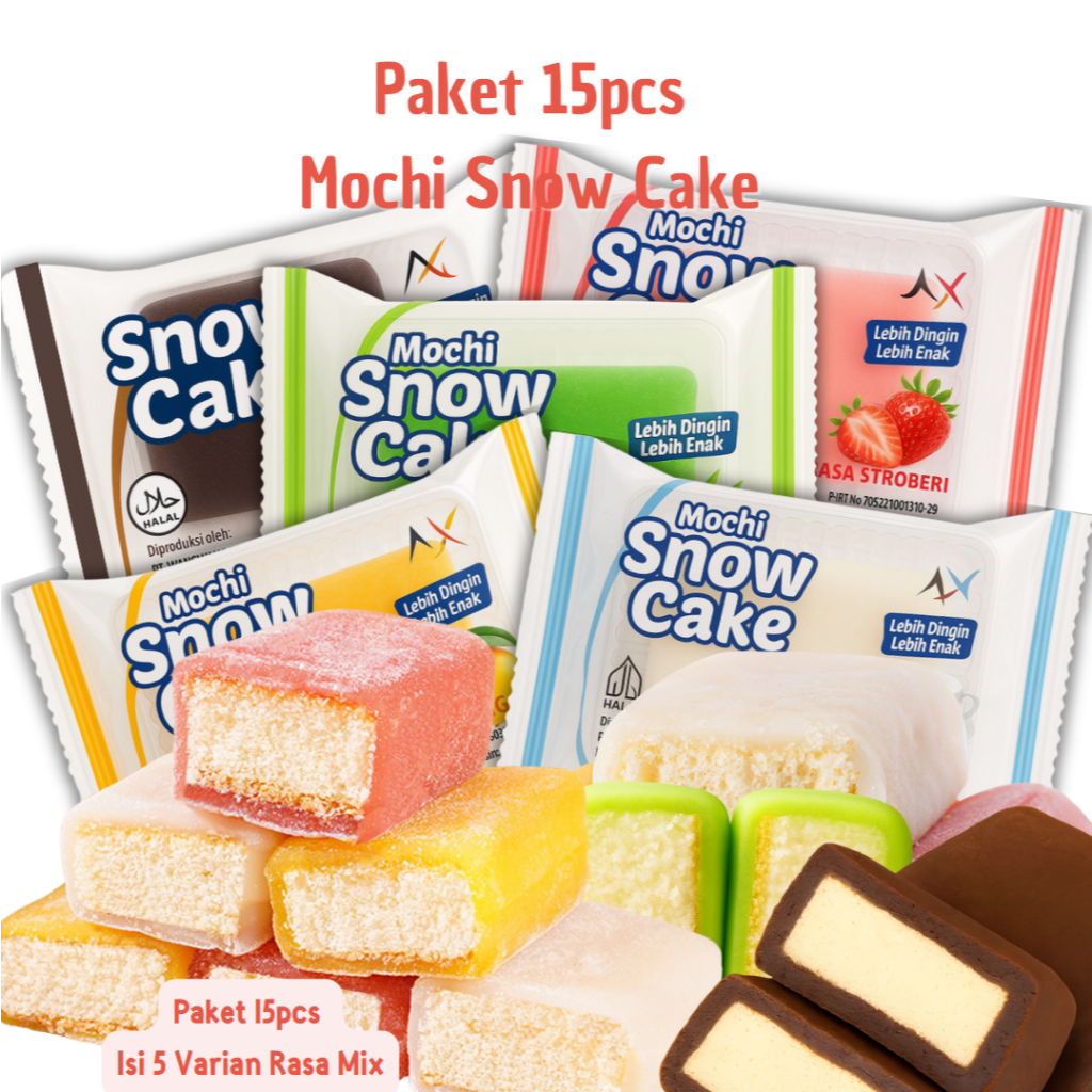 

Mochi Snow Cake BELI 12 PCS FREE 3 PCS 3 Varian Rasa Pada, Strawberry, Mangga & Susu / Osmanthus Cake / Snow Cake / Mochi Lembut Isi Bolu