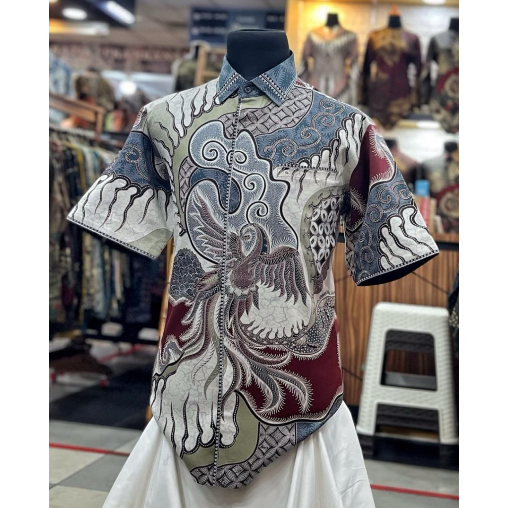 Batik Cantieq Exclusive - Mahawangsa Batik Pria bordir smock modern - Batik semi jas pejabat