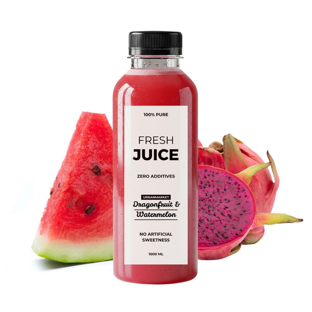 

Jus Buah Naga Semangka Segar Cold Pressed – 100% Buah Asli, Murni Tanpa Gula Tambahan