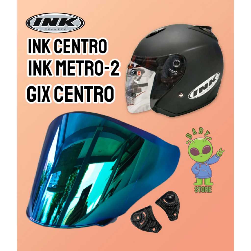 Kaca Visor Helm INK Centro, kaca helm INK Metro-2, kaca helm flat gix centro Clear, Smoke, Iridium a
