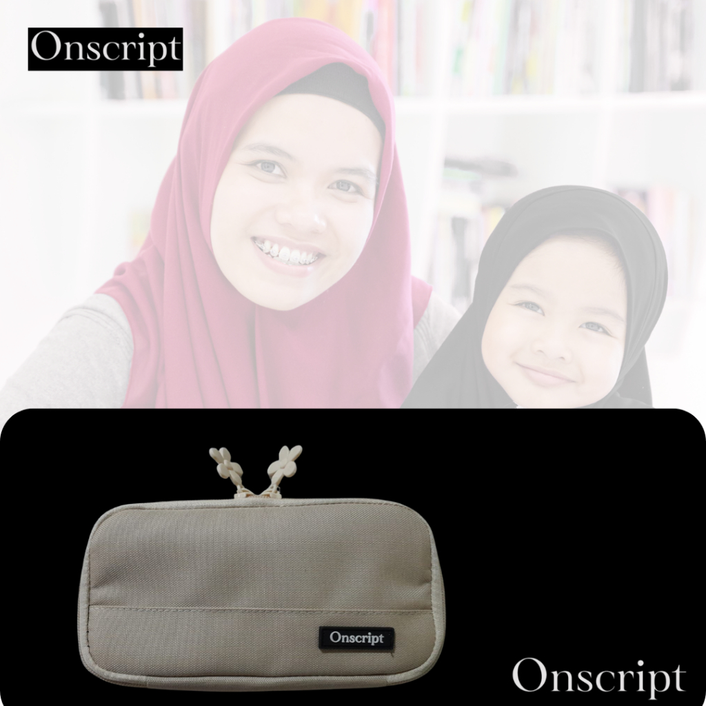 

Tempat Pensil Peralatan Tulis Kantor sekolah Onscript Pencil Case Cream - Coklat Susu