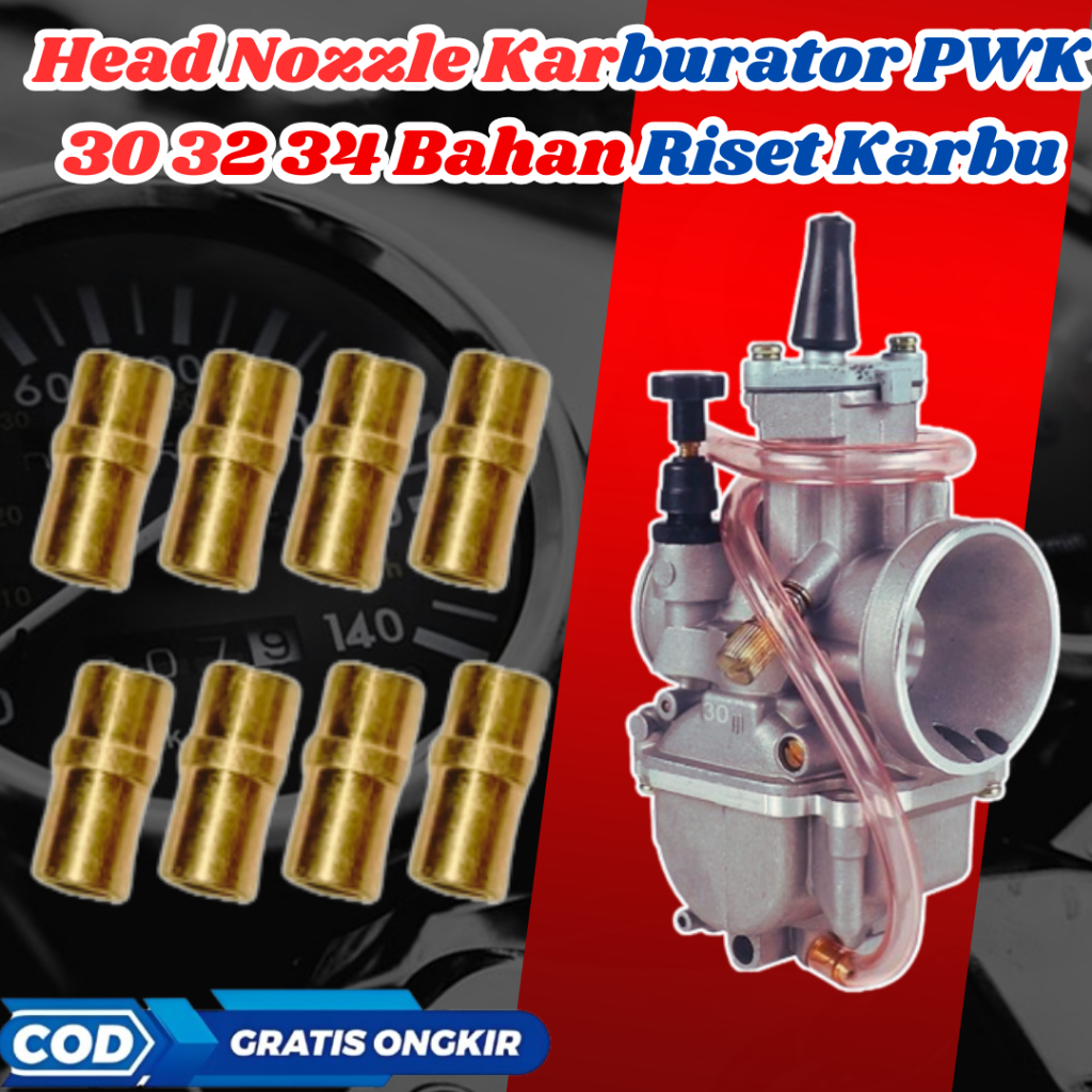 Head Nozzle Nozel Nozle Karburator PWK 30 32 34 Model Panjang Bahan Riset Karbu
