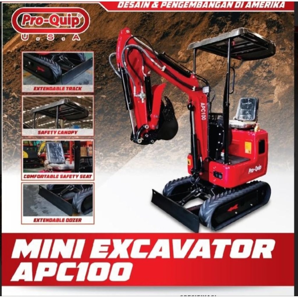 Mesin Mini Excavator PROQUIP 1 Ton MiniDigger Small Excavator
