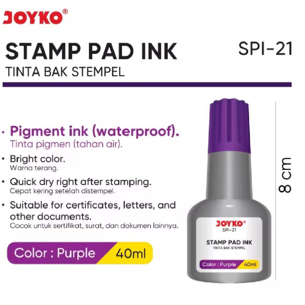 

1 Pcs Tinta Stempel Joyko 40 ml ( SPI-21 )