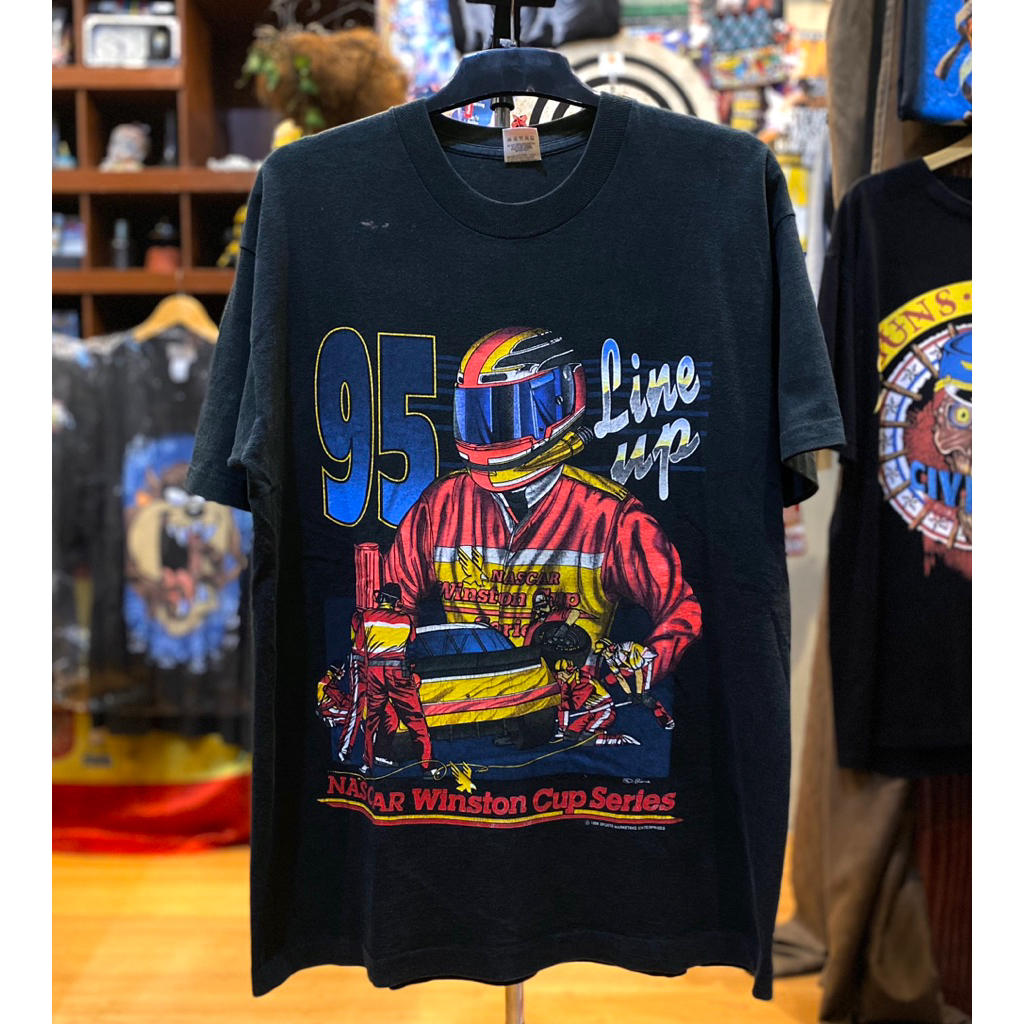 kaos Vintage Nascar Wiston Cup Series 1995 by Fotl Single Stitch Vtg Second Bekas