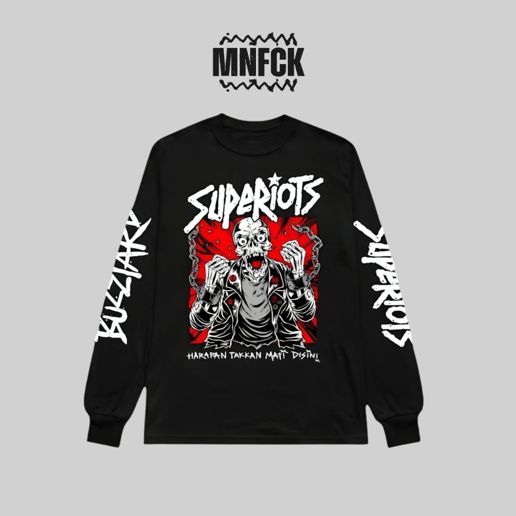 Kaos Band Original Superiots Longslevee Lengan Panjang Warna Hitam Tshirt Official Merchandise Baju 