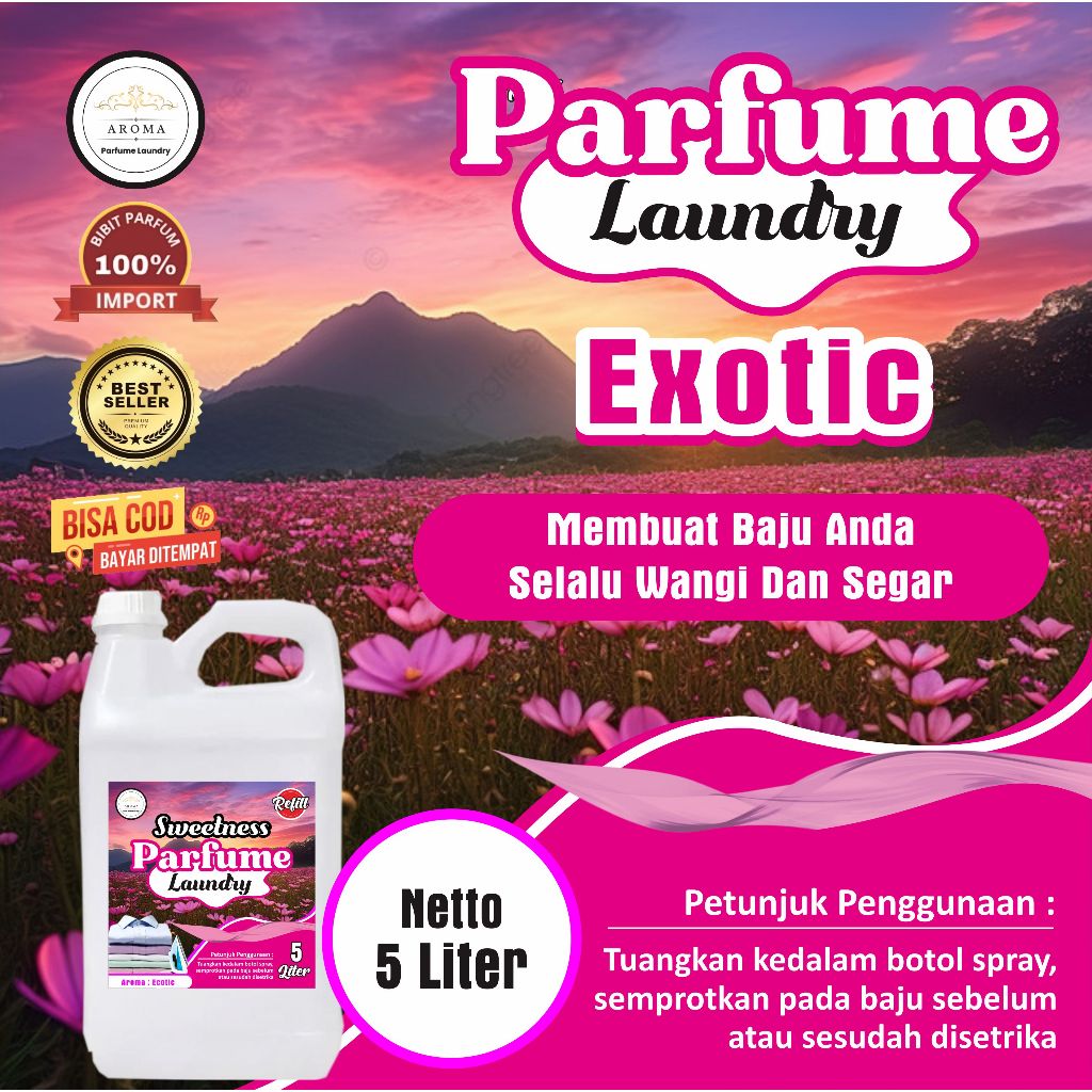 Parfum Laundry Tahan Lama EXOTIC - Parfum Murah 5 Liter - Parfum Laundry BEST SELLER - Bibit Parfum 