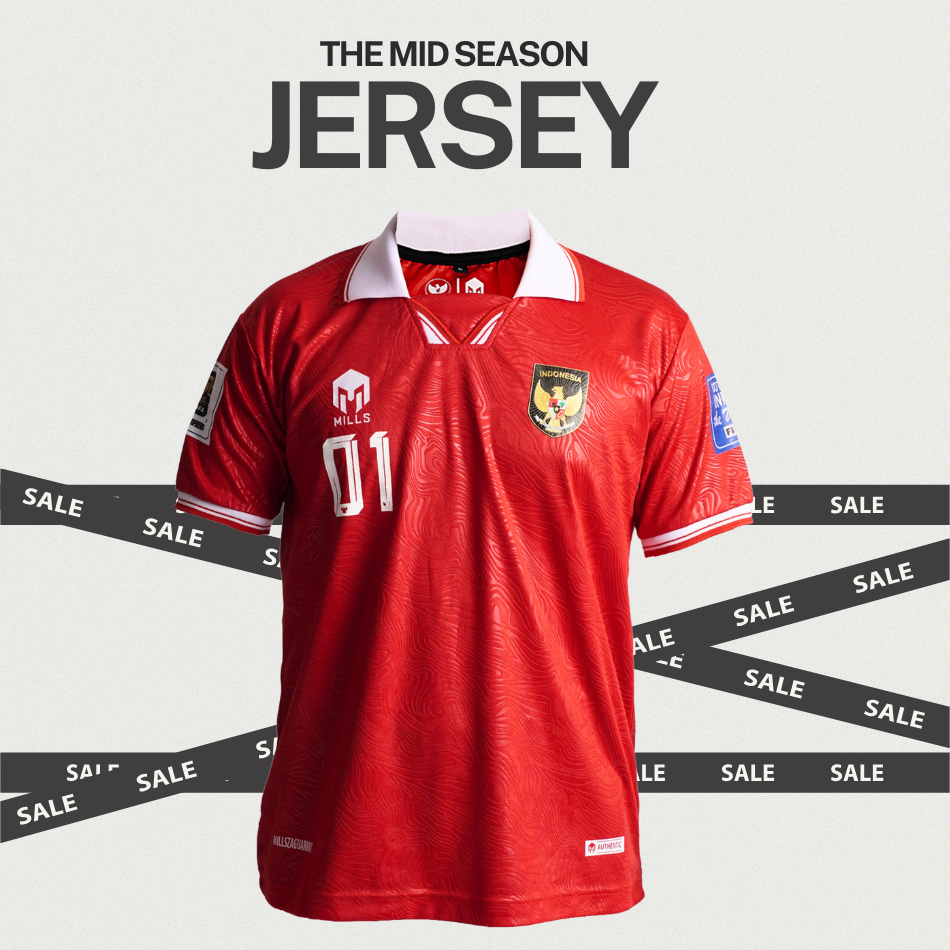 Jersey Timnas indonesia Mills Dewasa Patch Piala dunia dan custome nama Hitam