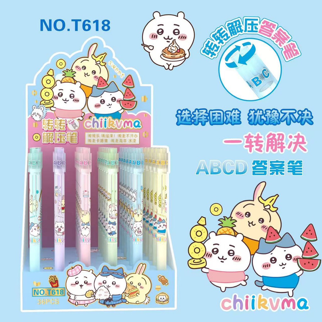 

{Chiikawa} Pen Gel Akrilik Premium Bisa Diputar Karakter Chiikawa No. T618