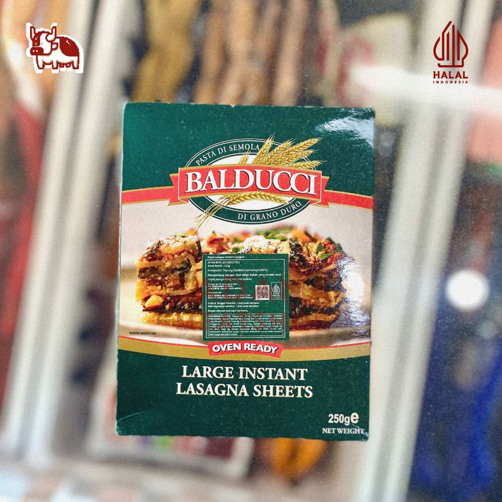 

Balducci Instant Lasagna 250 g – Lembar Lasagna Instan Tanpa Rebus, Premium Durum Wheat