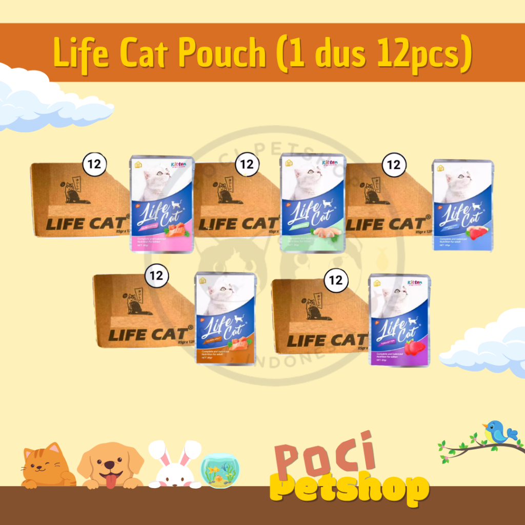Life cat Pouch makanan kucing wet food (1 DUS 12 pcs)