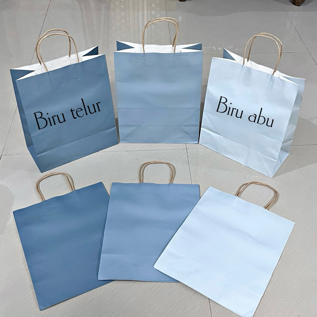 

Paperbag Besar Blue Series / warna biru polos 26x13x32cm(g12)