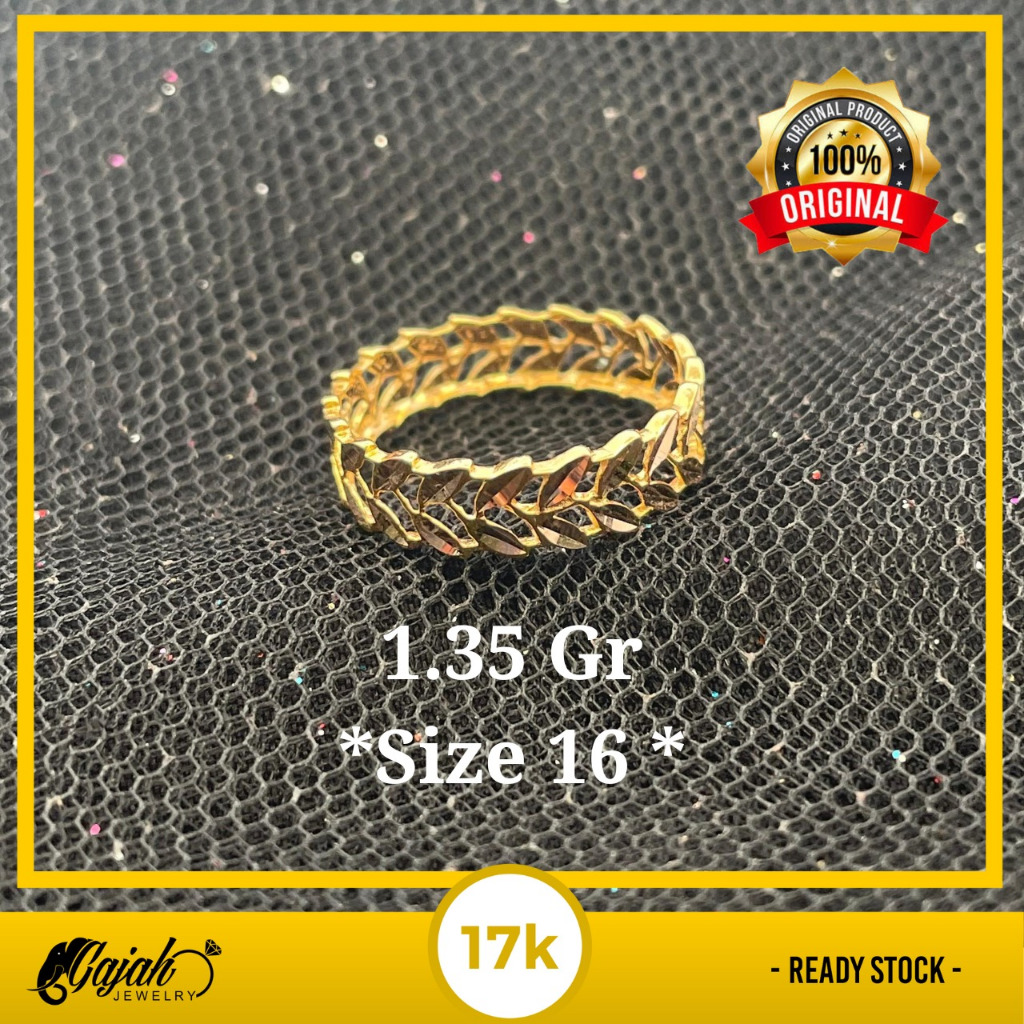 Cincin Daun Emas 17K 1.35 Gram Toko Emas Gajah Online Salatiga