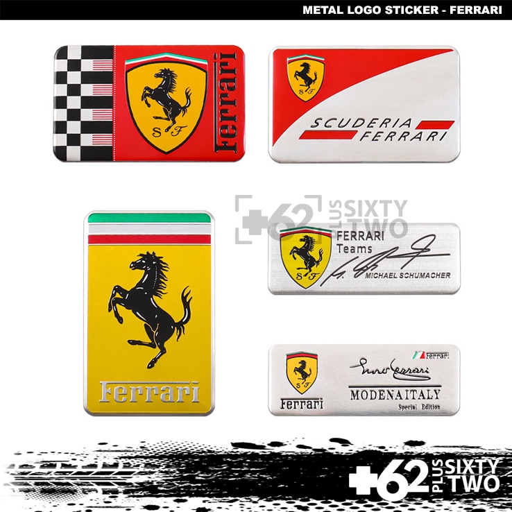 Plus Sixtytwo Sticker Metal 3D Emblem Ferrari Emblem Sticker Scuderia Ferrari Italy Michael Schumace