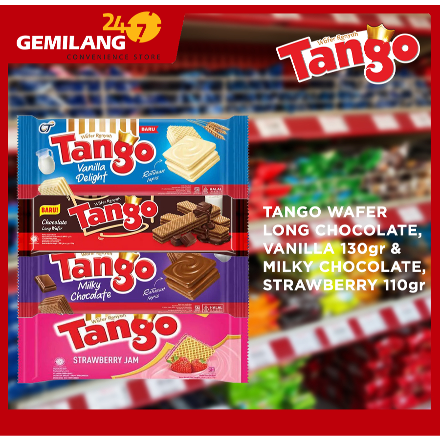 

TANGO WAFER LONG CHOCOLATE, VANILLA 130gr & MILKY CHOCOLATE, STRAWBERRY 110gr