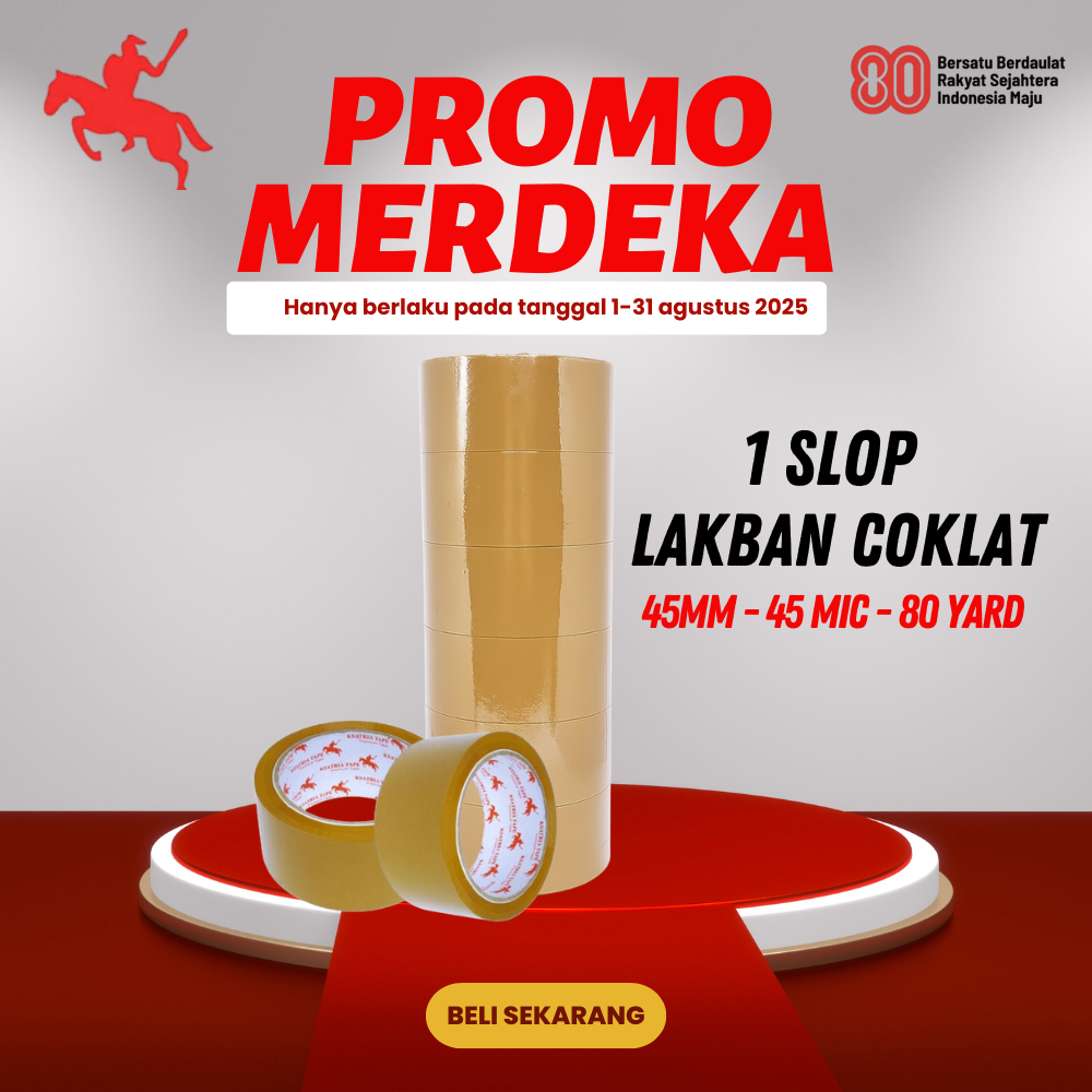 

PAKET HEMAT Lakban Bening/Coklat 45mm x 80 Yard