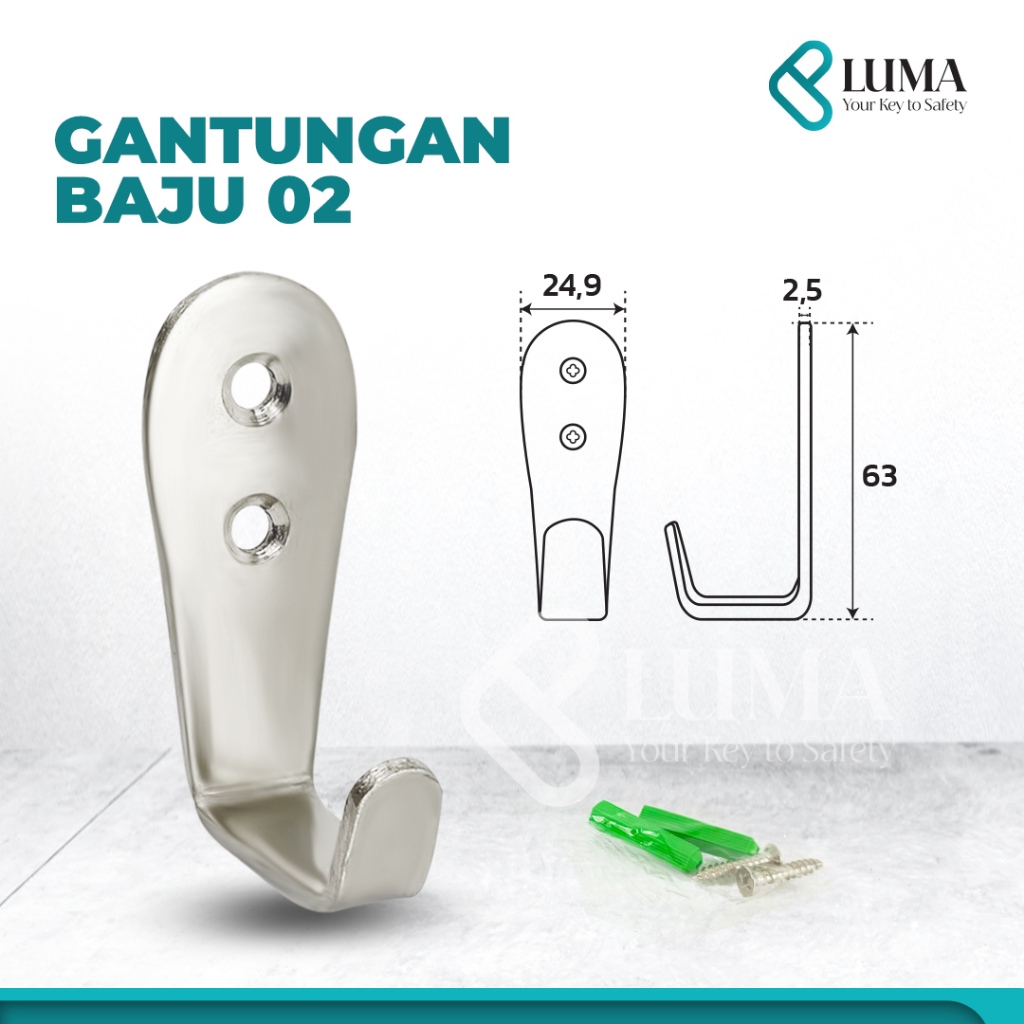 Kapstok Gantungan Baju 02 / Kapstok Gantungan Kait / Gantungan Baju Stainless