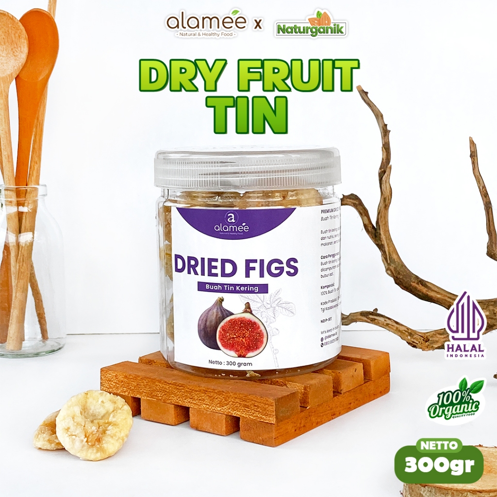 

ALAMEE Buah Tin Kering Cemilan Buah Sehat Dried Figs Buah Ara Kering Rendah Kalori 300gr Naturganik