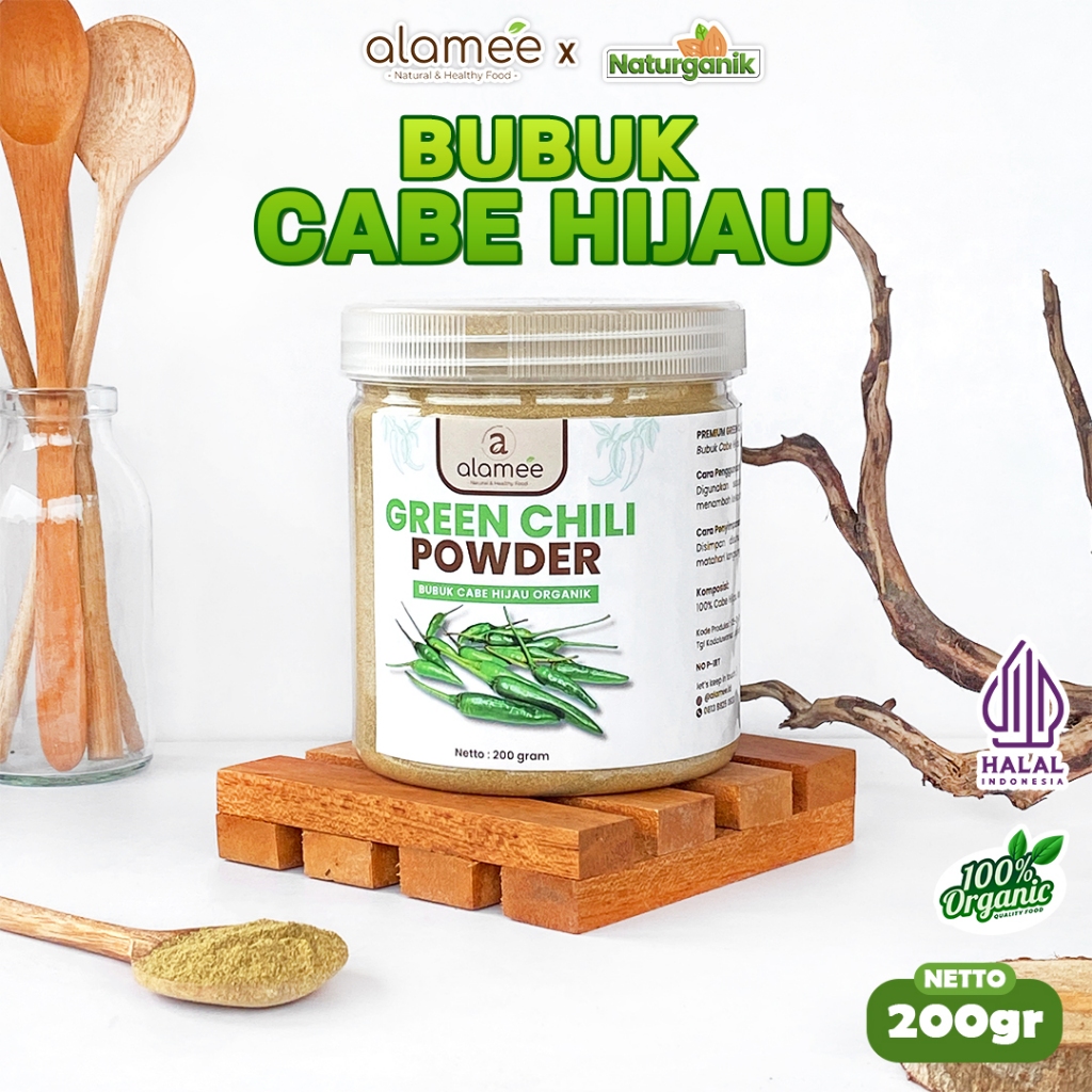 

ALAMEE Bubuk Cabe Hijau Green Chili Seasoning Powder Bumbu Masakan Dapur Murni 200gr Naturganik