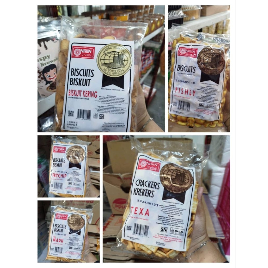 

Nissin Biscuit Mix 300gr – Biskuit Kering, Fishly, Fry Chip, Texa, Madu | Snack Renyah