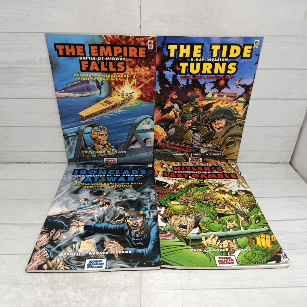 Paket 4 komik Sejarah Perang bahasa Indonesia Berwarna KPG