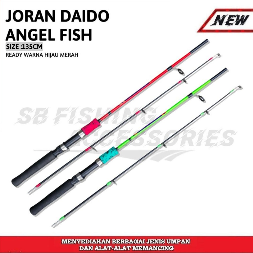 joran daido anglefish 135cm bervarian warna - joran pancing daido