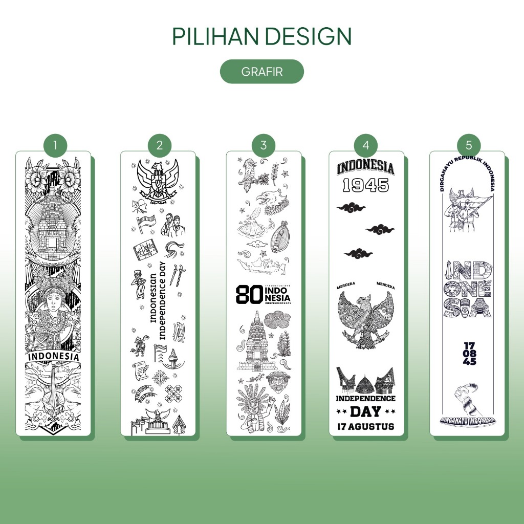 Pilihan Desain Tema 17 Agustus Line Art Laser Grafir