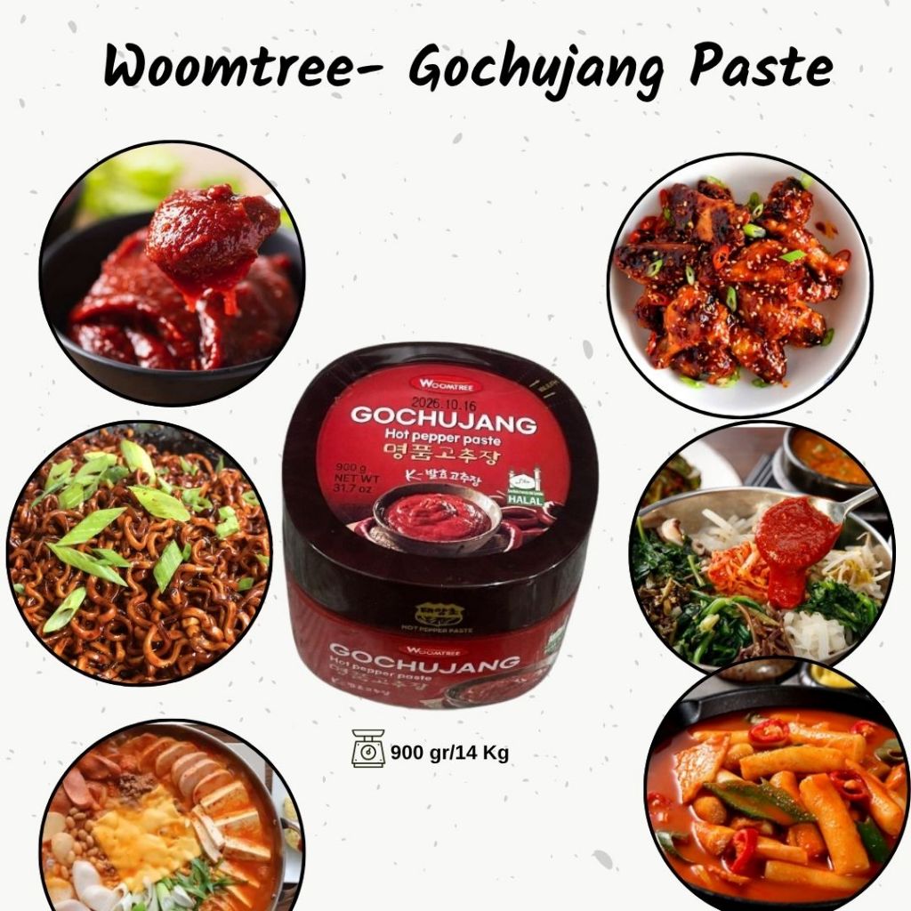 

WOOMTREE Gochujang Pasta Cabai Korea Halal 900g | Bumbu Masakan Korea Bibimbap Tteokbokki