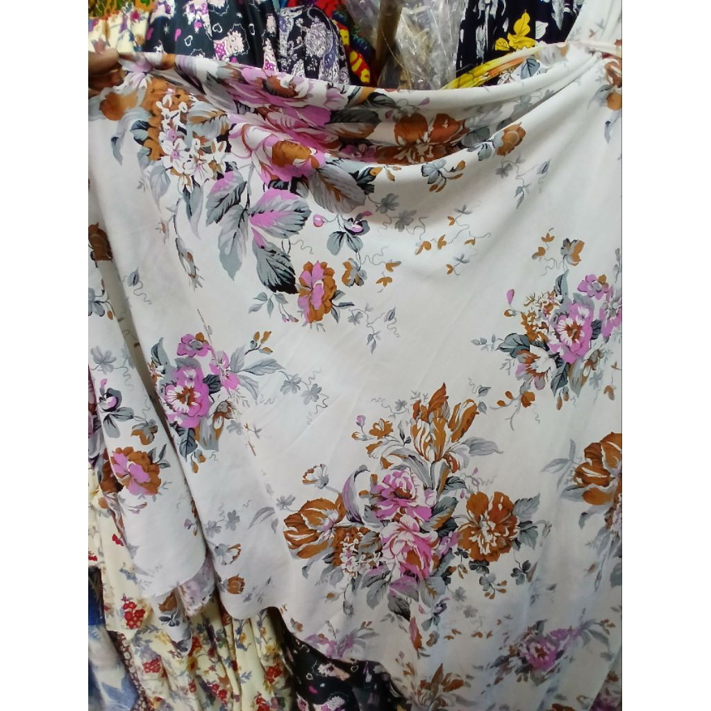 Kain/Bahan katun rayon motif kwalitas premium//Bahan katun rayon premium meteran(R47)